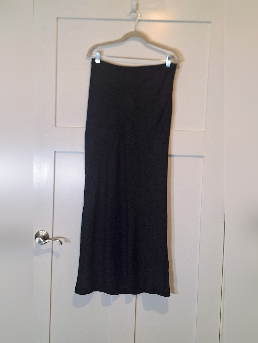 Urban Outfitters Maxi Skirt Krinkly Textured Print Black Stretch Large